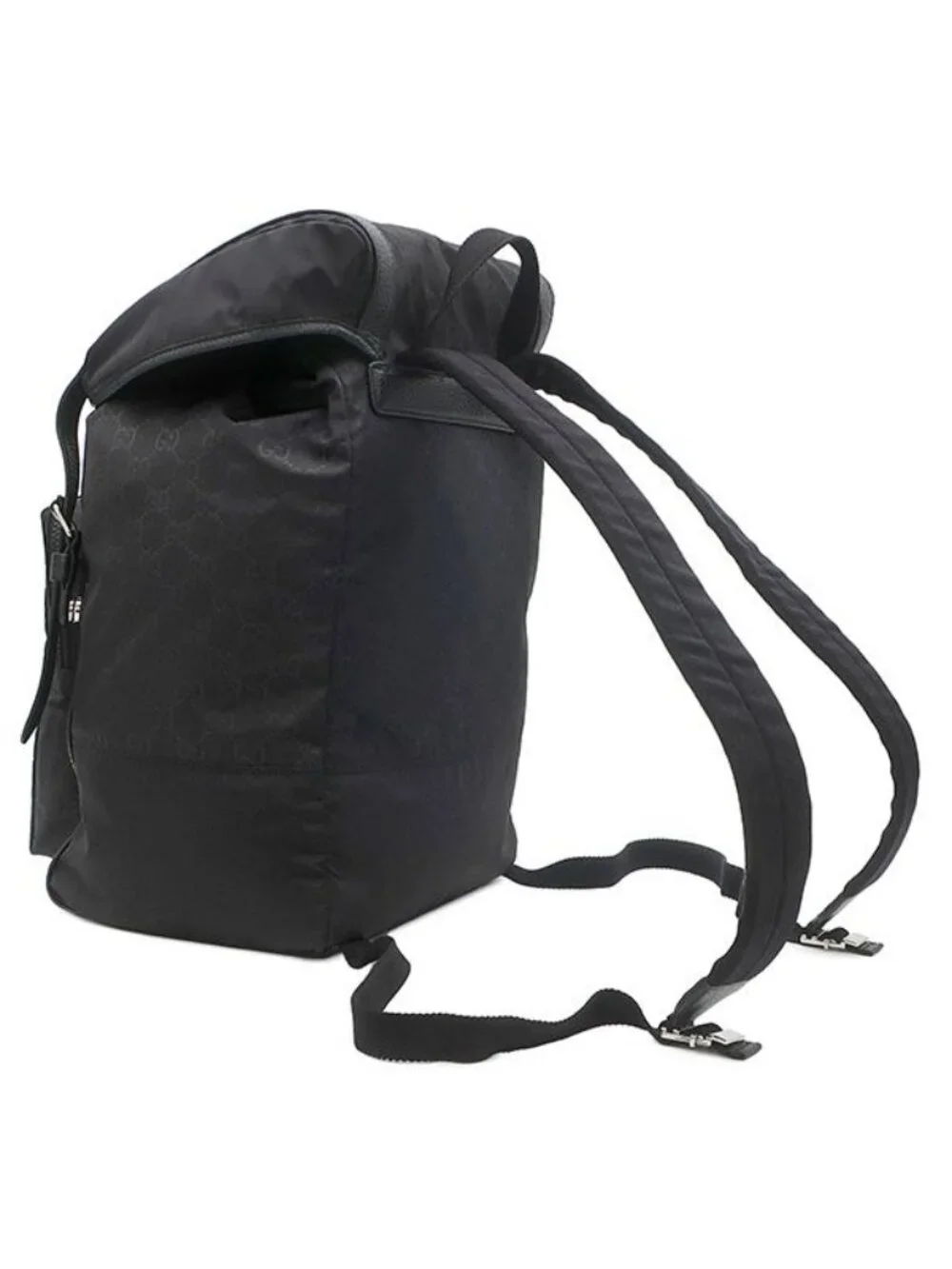 Gucci Backpack GG Nylon Guccissima Black Silver